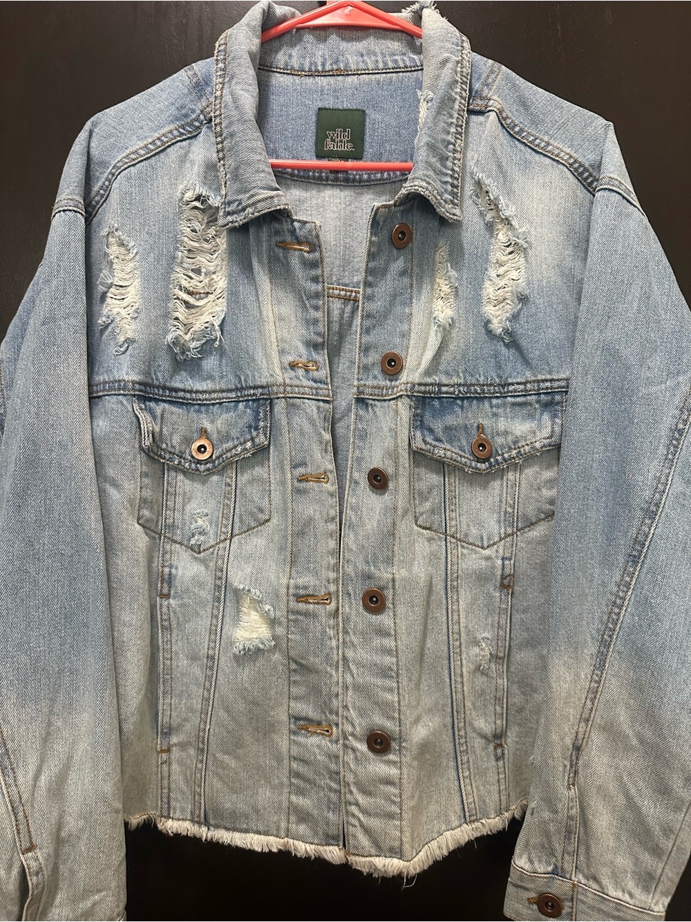 wild fable Light Blue Distressed Denim Jacket - Picture 2 of 5